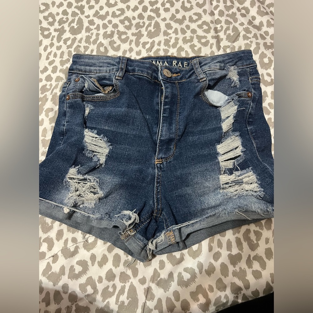 Gemma Rae High Waist Distressed Jean Shorts